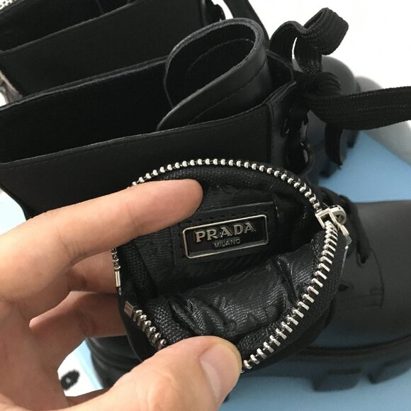 Prada women's black boots loafers - Picture 2 of 9